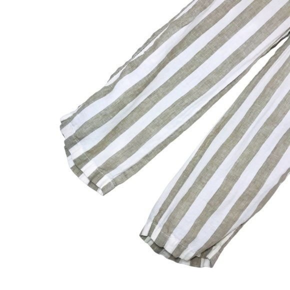 CASLON 100% Linen Lightweight Boho Relaxed Fit Striped Drawstring Pants Size S - Picture 6 of 8
